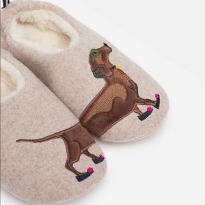 Joules Slippet Felt Mules w/ Dachshund Weiner Dog Appliqué